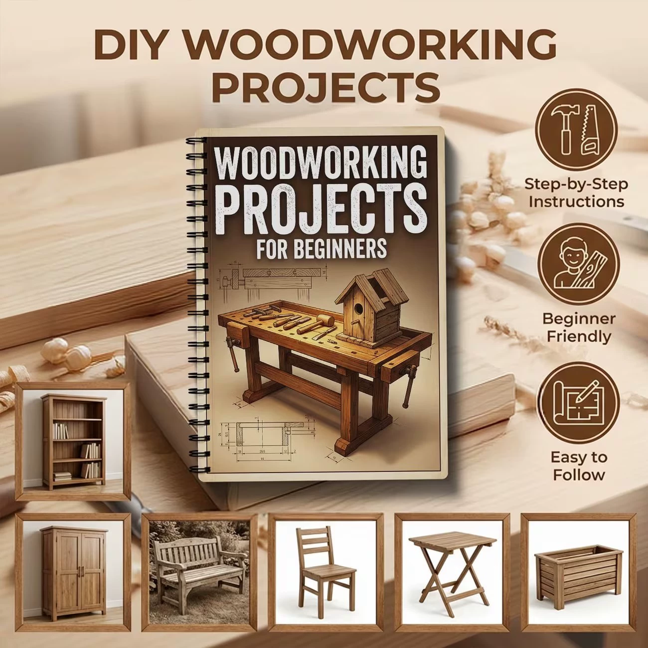 Woodworking Ebook - Livro de projetos de marcenaria para