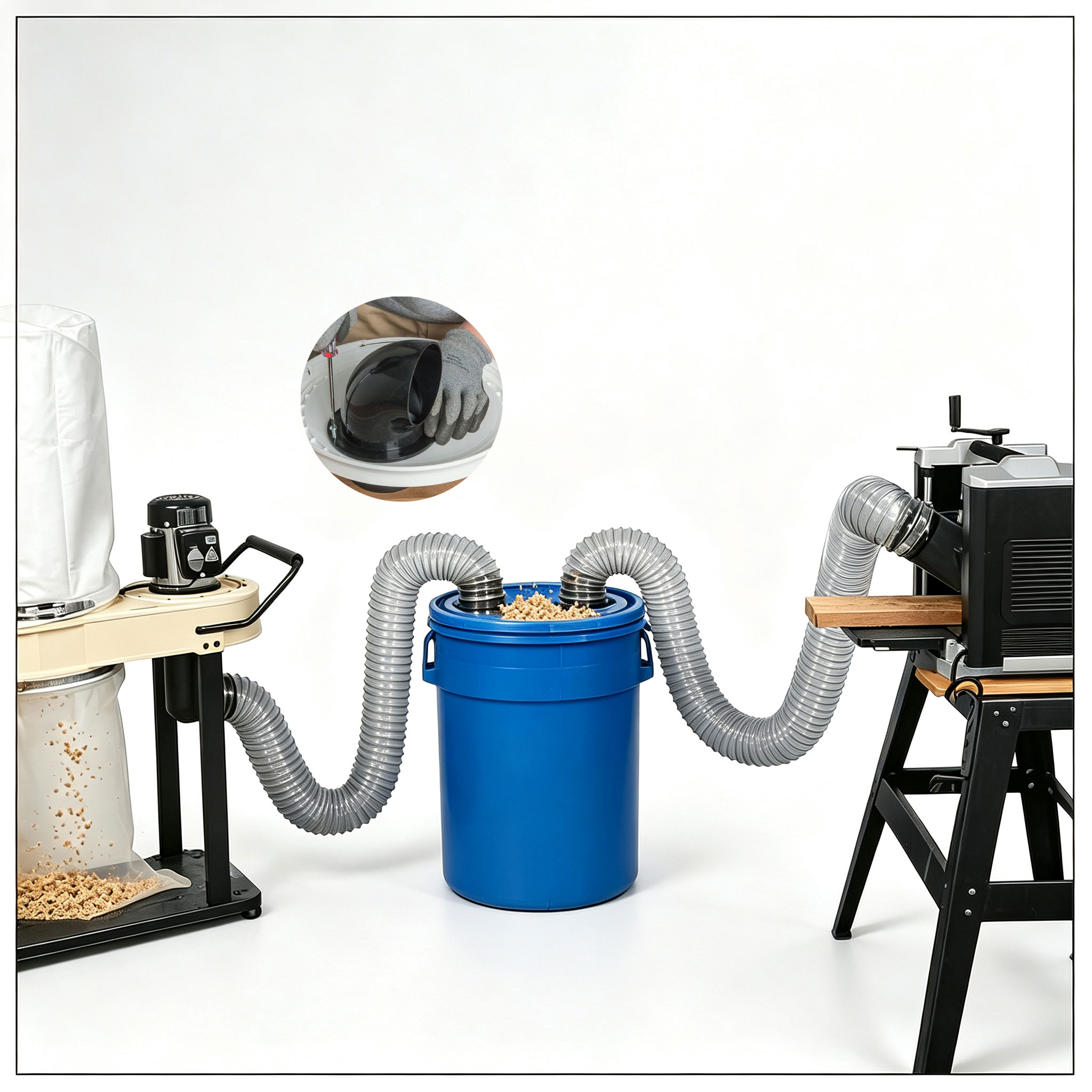 Vacuum Woodworking - Adaptador de Coletor de Pó Ciclônico