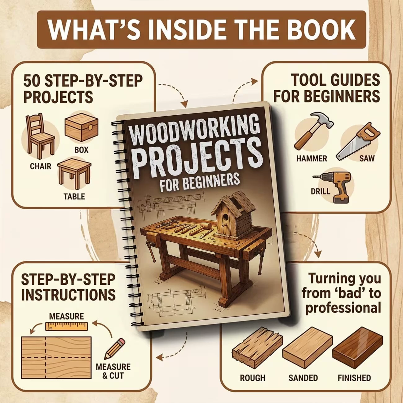 Livro de projetos de marcenari - Woodworking Ebook avaliação e preço
